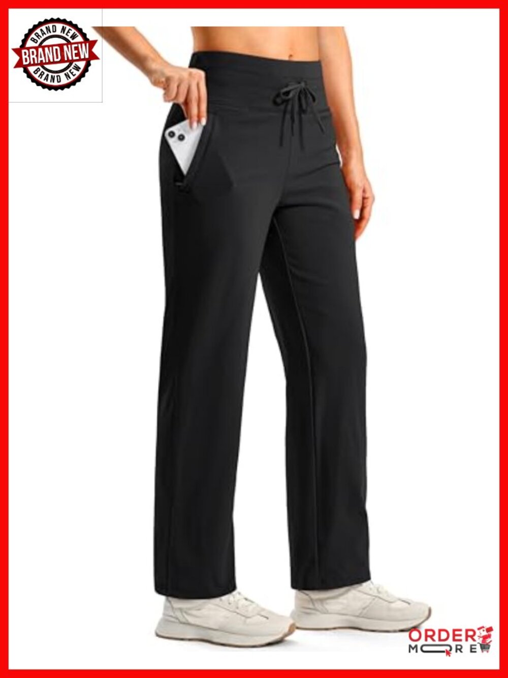 Fleece Lined Sweatpants Water Resistant Winter Warm Pants Zipper Pockets
